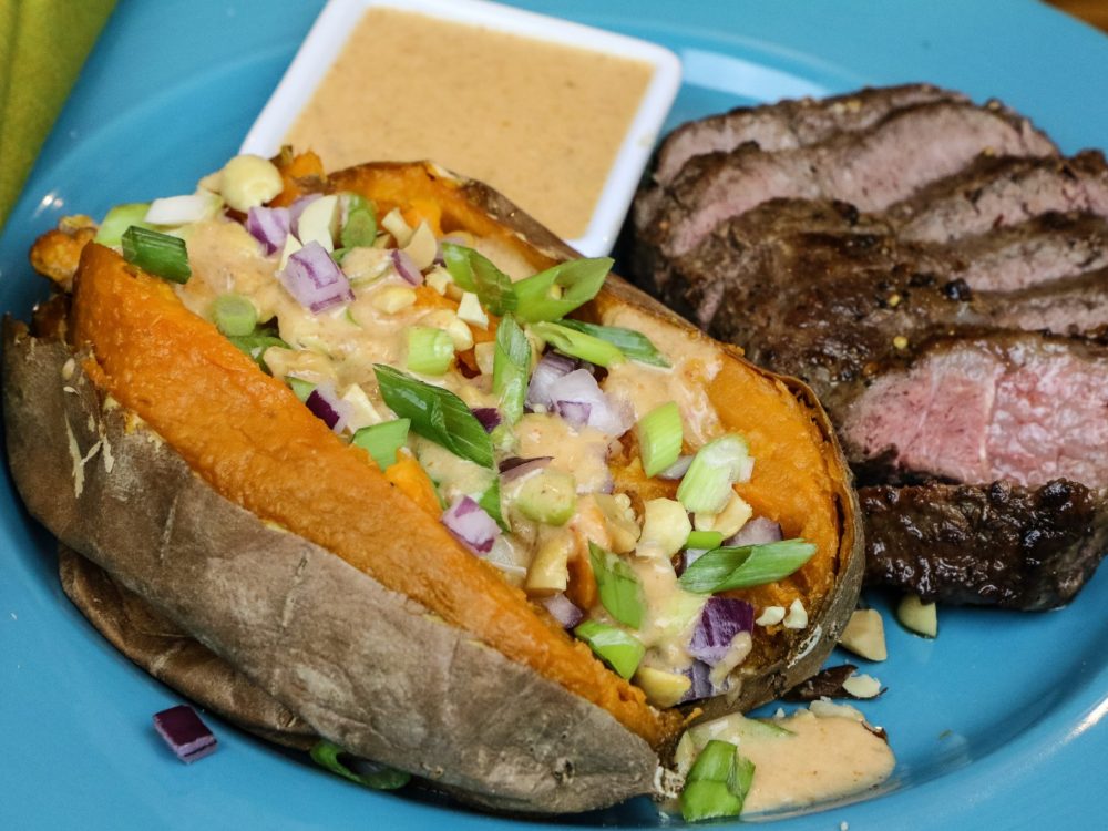 Steak and Thai Stuffed Sweet Potatoes