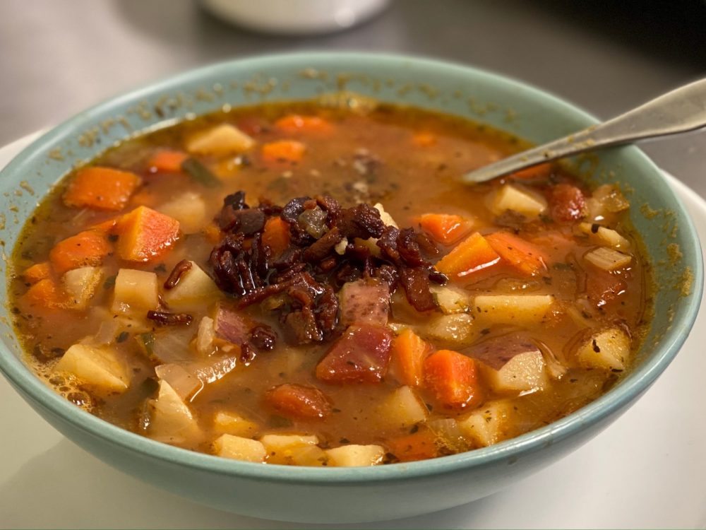 German Red Potato Soup with Bacon