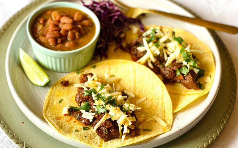 Ribeye Tacos & Drunken Beans