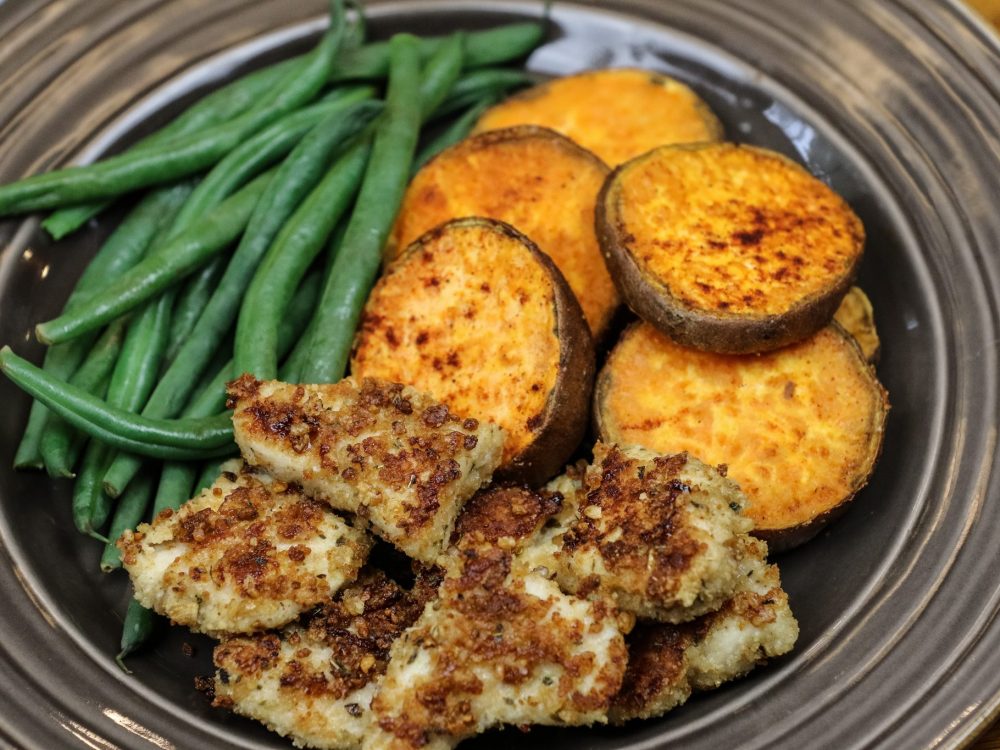 Turkey Nuggets & Roasted Sweet Potatoes