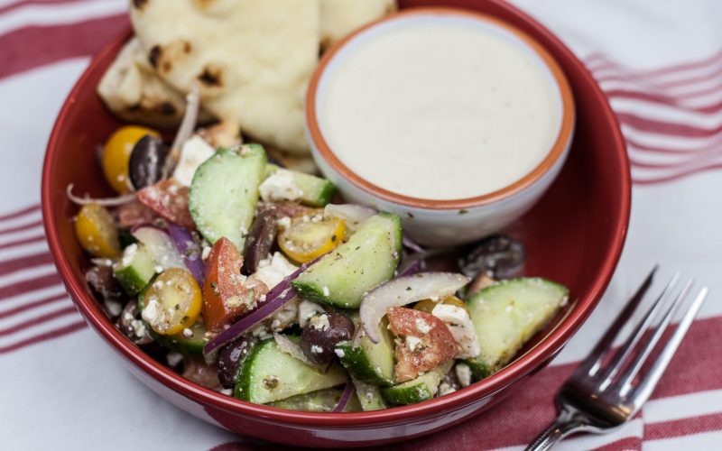 Greek Salad with Pita & Hummus