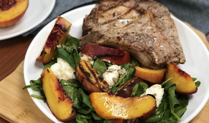 Product Highlight: Pork Chops & Grilled Peaches