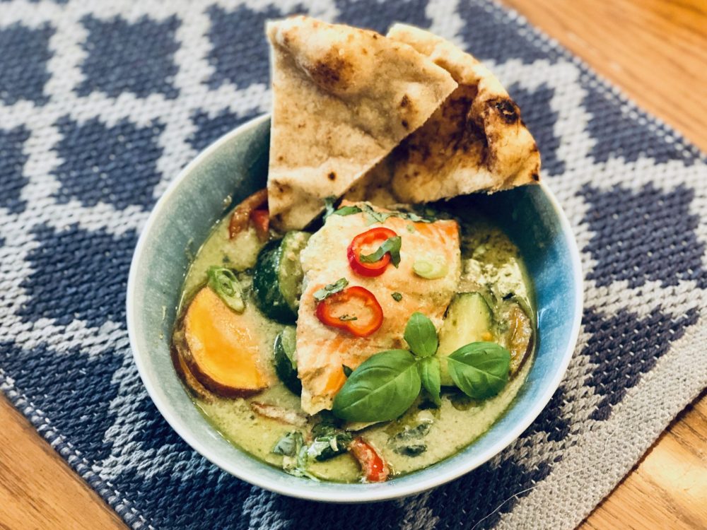 Salmon in Green Thai Curry