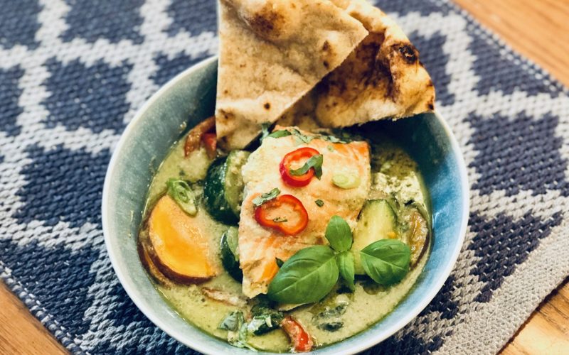 Salmon in Green Thai Curry