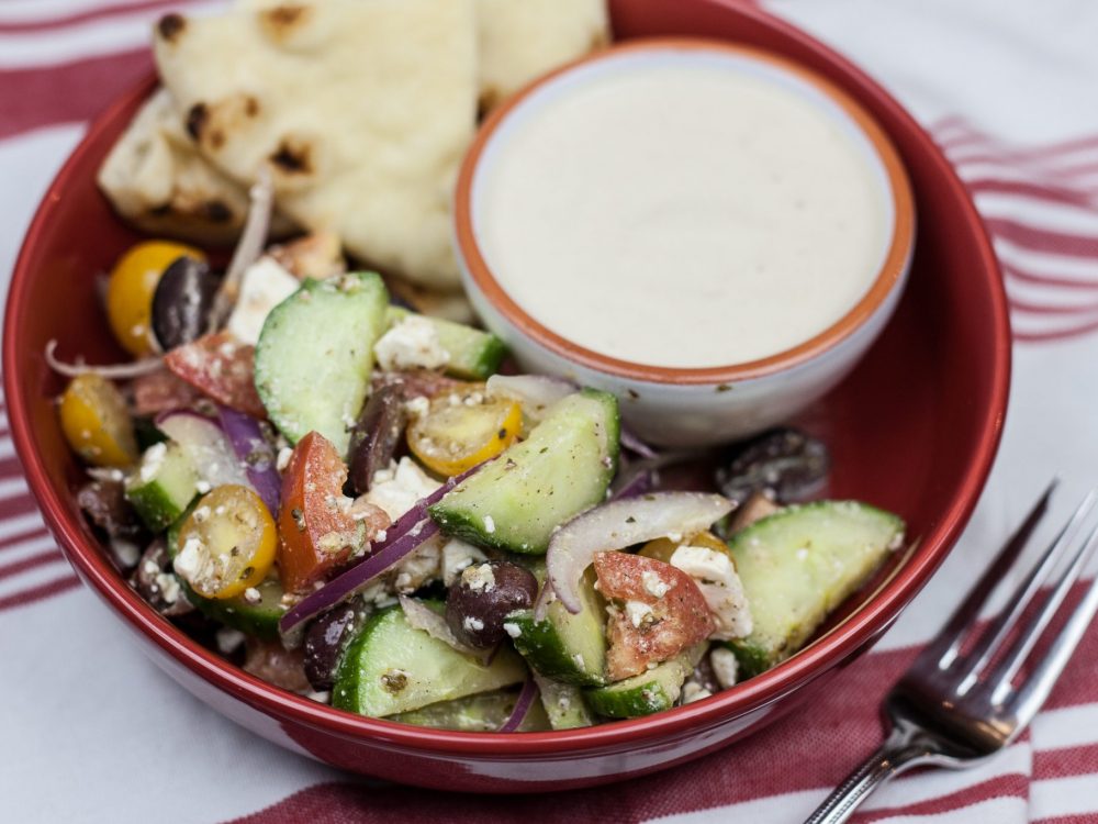 Greek Salad with Pita & Hummus