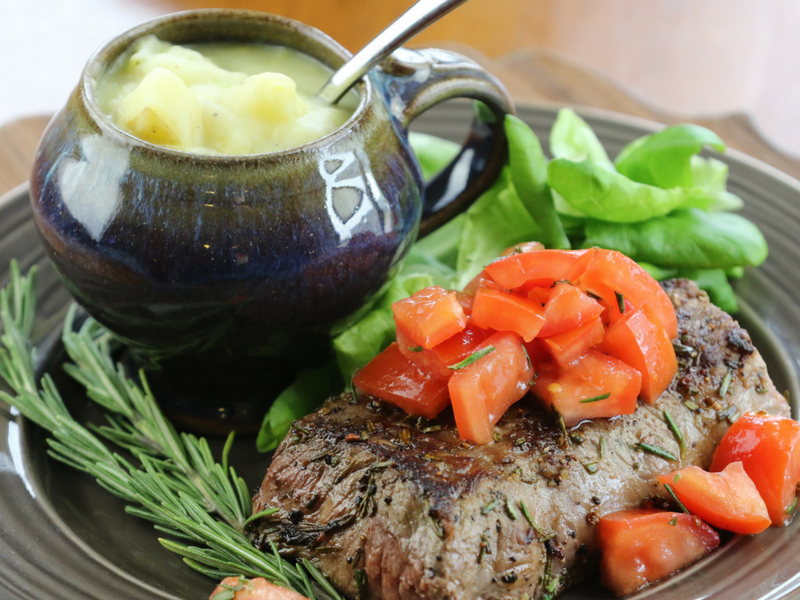 Rosemary Steak with Leek & Potato Soup