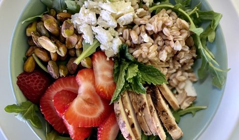 Strawberry Mint Pistachio Salad