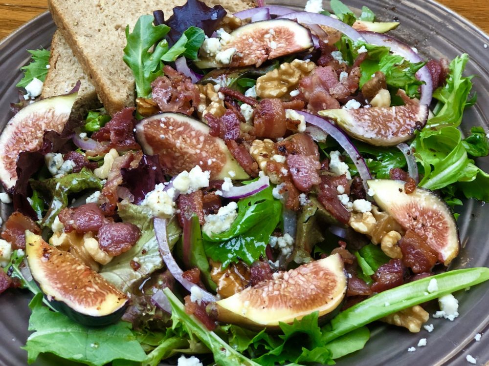 Fig Salad with Warm Bacon Dressing