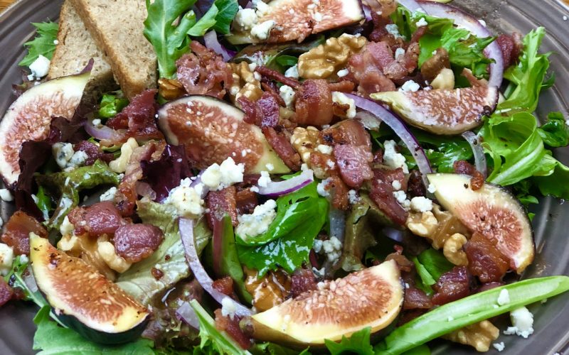 Fig Salad with Warm Bacon Dressing