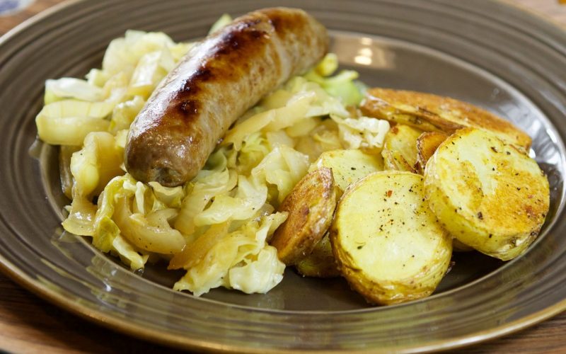 Beer Brats & Cabbage - Kate's Plate