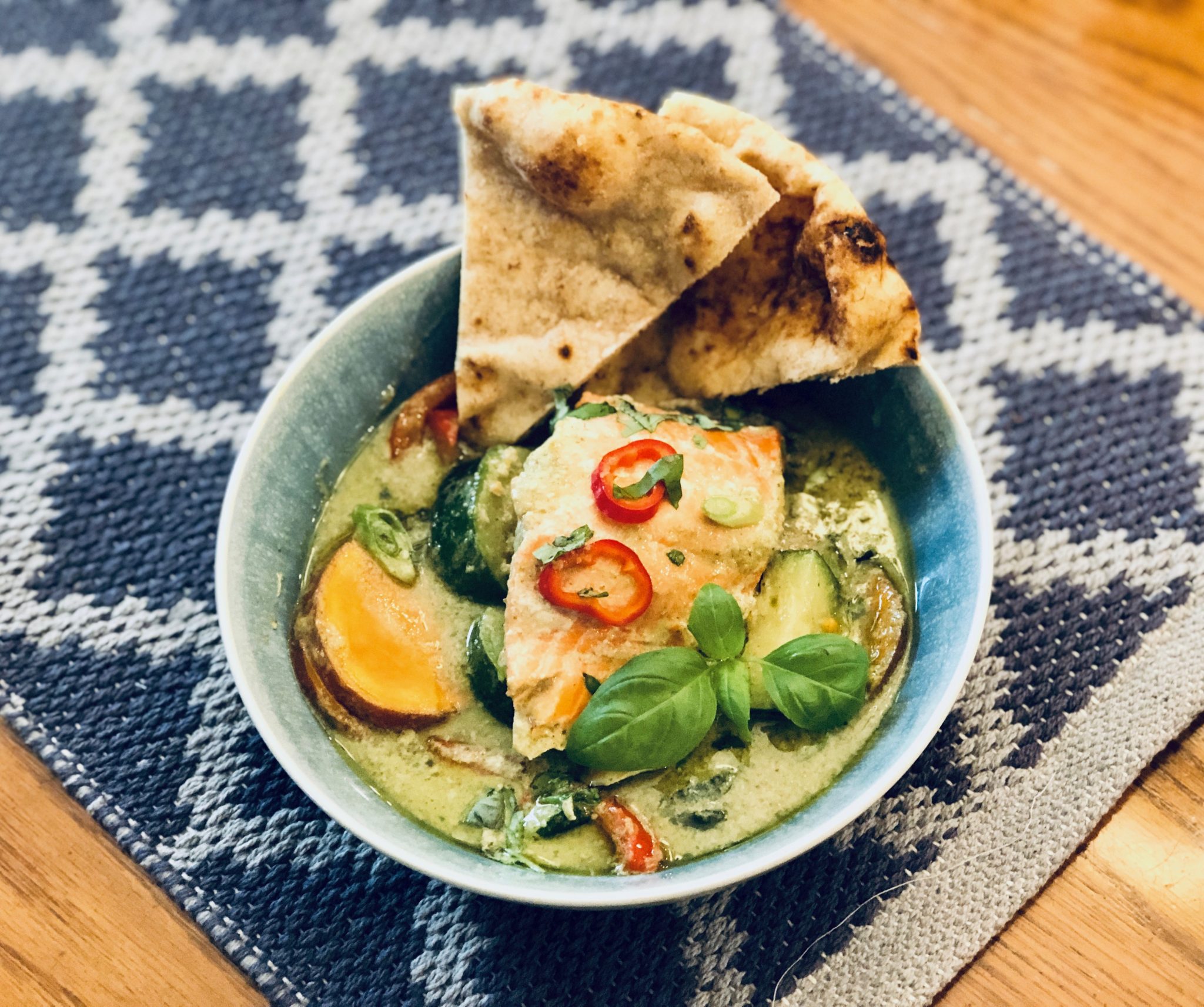Salmon in Green Thai Curry - Kate's Plate